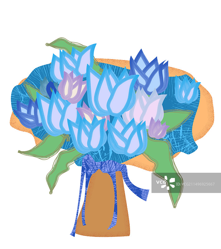 蓝色庆祝花束图片素材