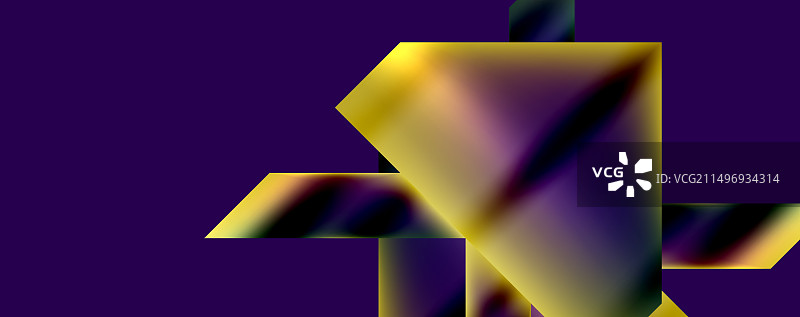 紫色背景上鲜艳的黄色三角形图片素材