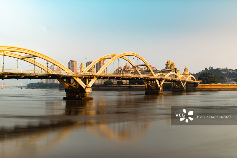 福州解放大桥与中洲岛图片素材