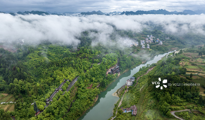 全国重点文物保护单位湖北来凤仙佛寺石窟风光图片素材