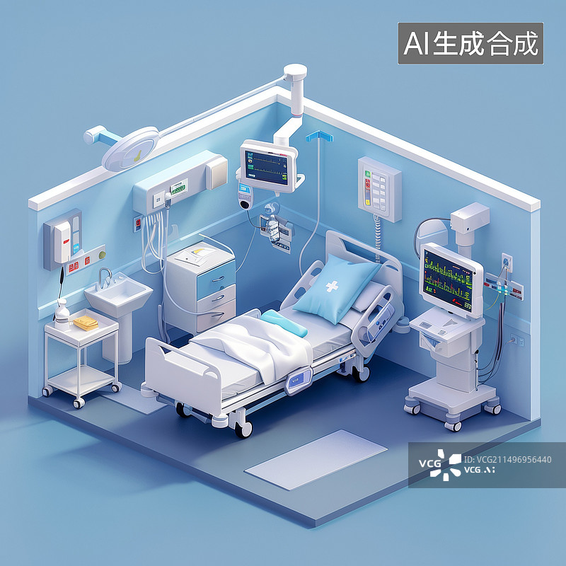 【AI数字艺术】抢救室急诊室病房微缩景观素材图片素材
