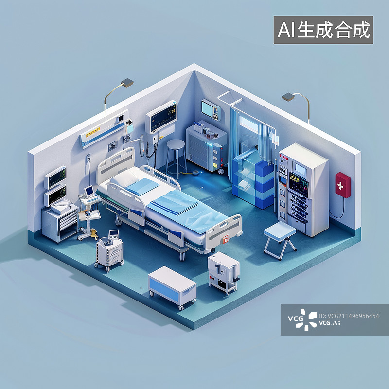 【AI数字艺术】抢救室急诊室病房微缩景观素材图片素材