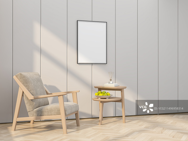 室内客厅沙发椅子和茶几图片素材