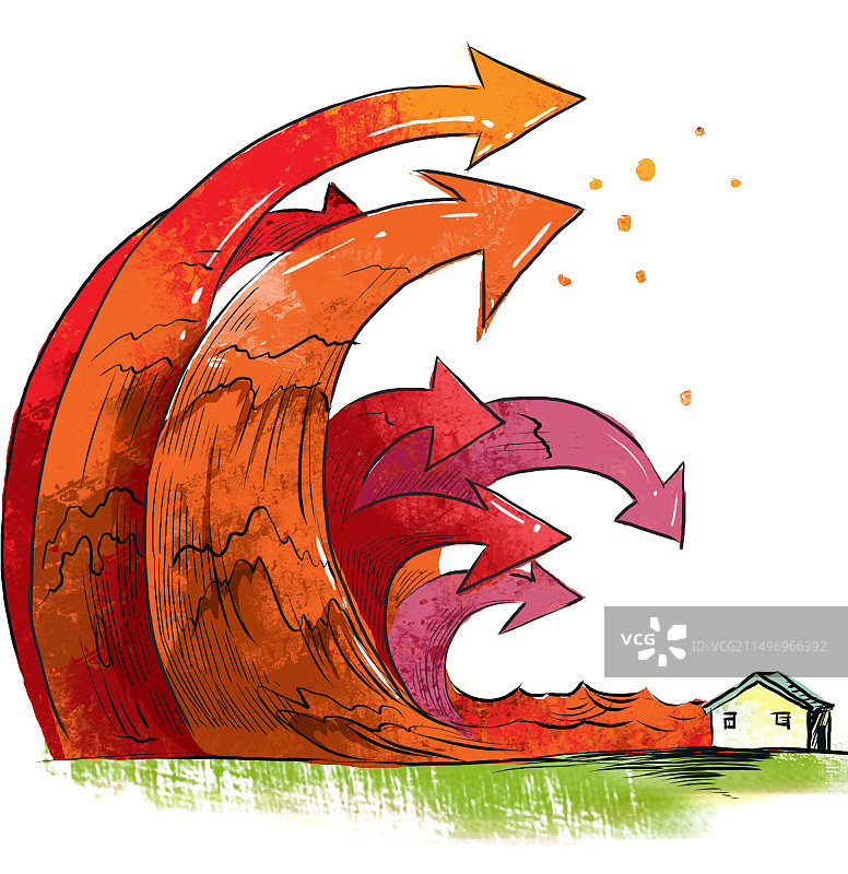 暴风雨下的房地产图片素材