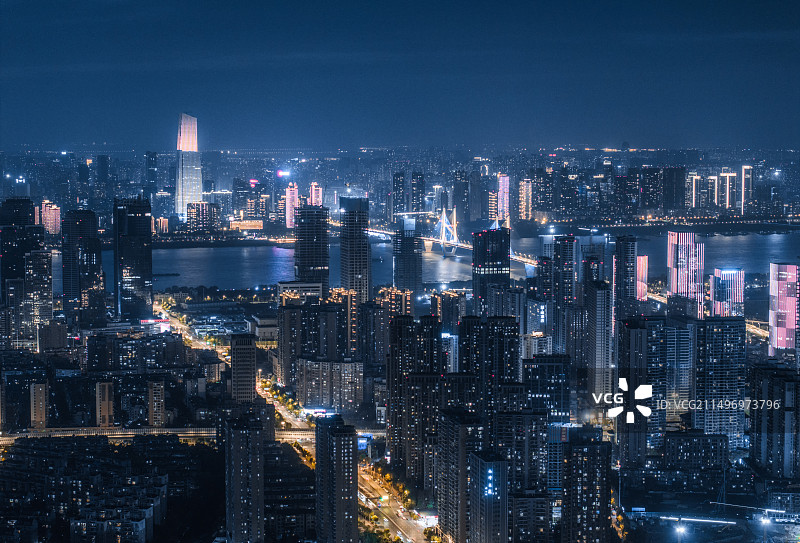 武汉沙湖城市夜景图片素材
