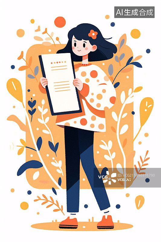【AI数字艺术】毕业生拿到录取通知书场景高考毕业季插画图片素材