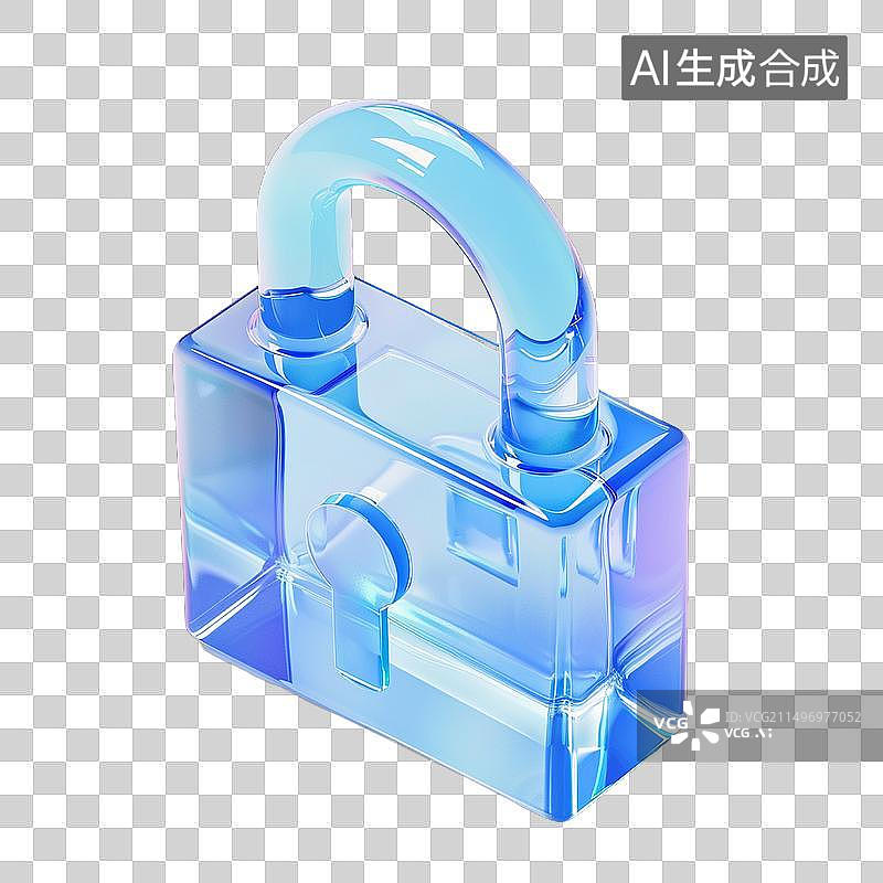 【AI数字艺术】卡通 半透明的锁图片素材