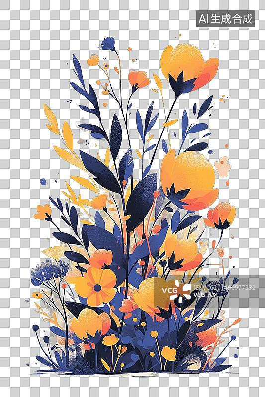 【AI数字艺术】卡通花卉图片素材