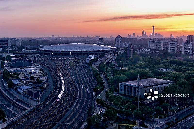 北京南站晨曦图片素材