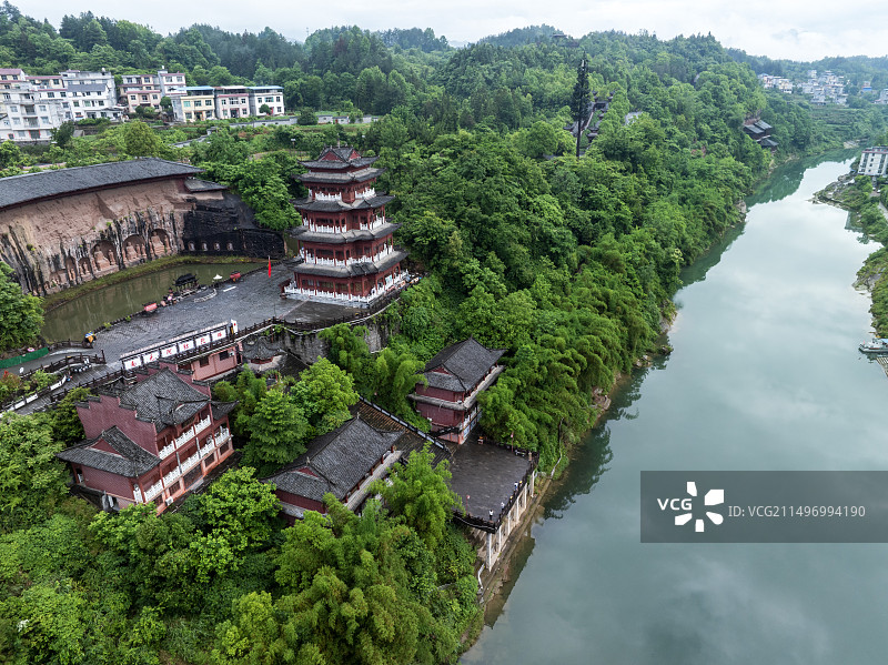 国家4A级景区全国重点文物保护单位湖北来凤摩崖石刻仙佛寺图片素材