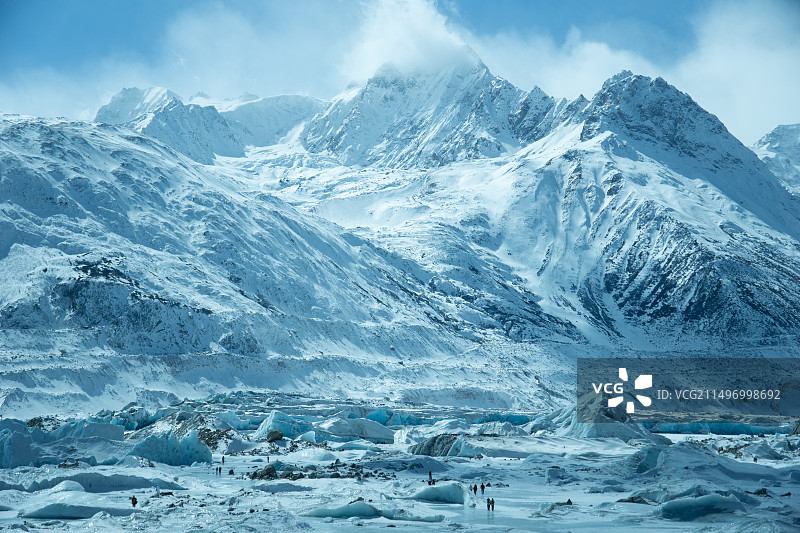 来古冰川全貌图图片素材