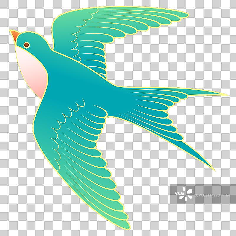 春天立春节气动物鸟类燕子国潮矢量元素插画图片素材