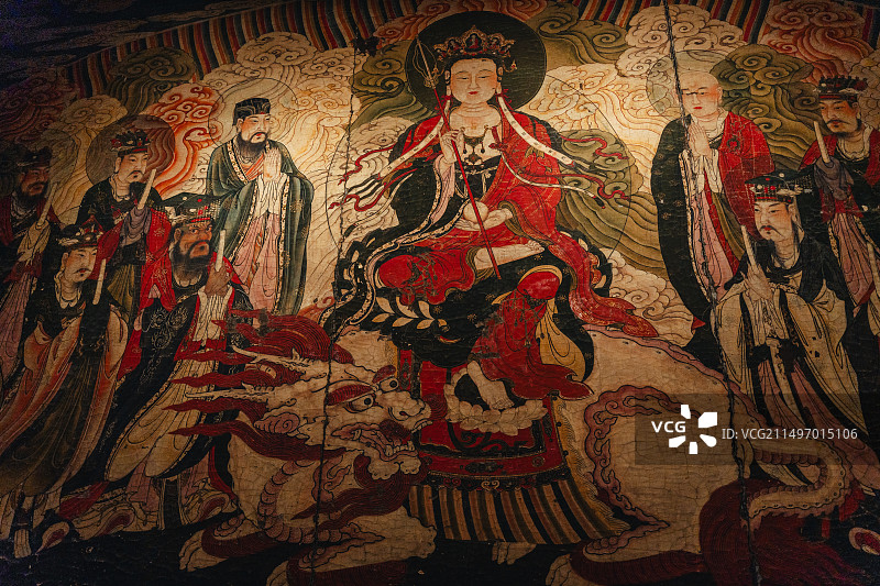 北京智化寺万佛阁地藏菩萨壁画图片素材
