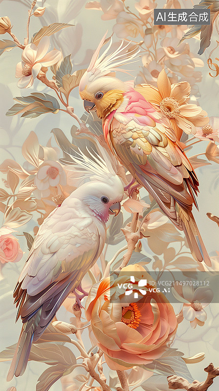 【AI数字艺术】鸟的背景插画图片素材