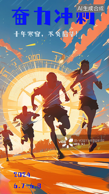 【AI数字艺术】高考主题-奋力冲刺图片素材