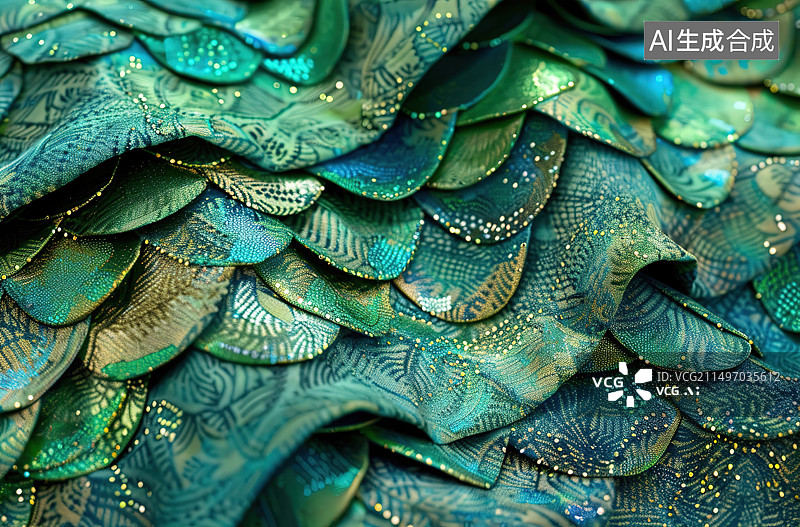 【AI数字艺术】树叶上的雪特写镜头图片素材