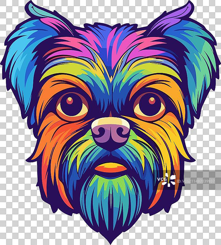 布鲁塞尔格里芬犬品种彩色卡通图片素材