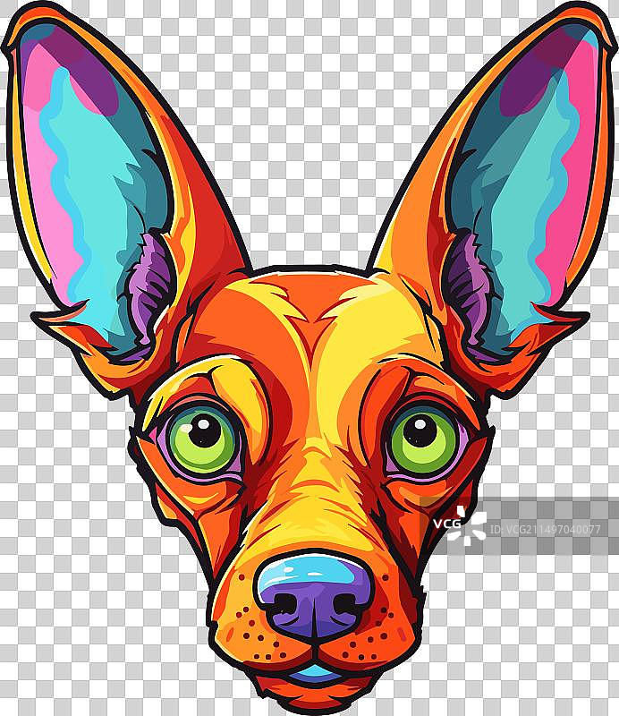 西西里岛犬品种彩色卡通图片素材