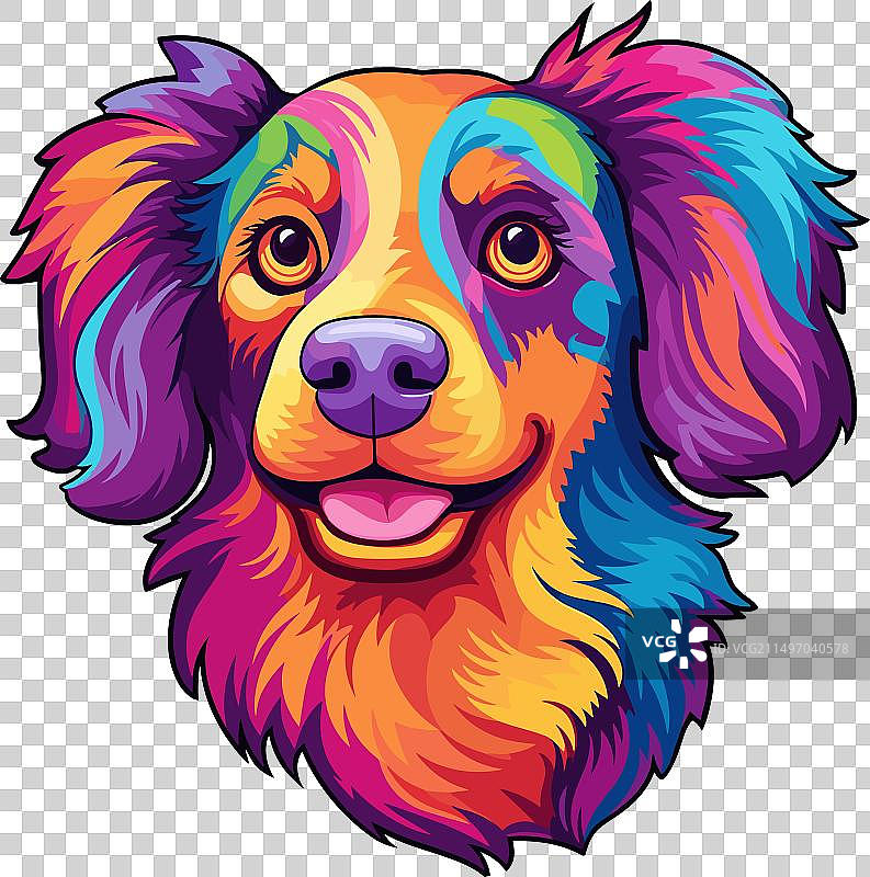 哈瓦那犬品种的彩色卡通形象图片素材