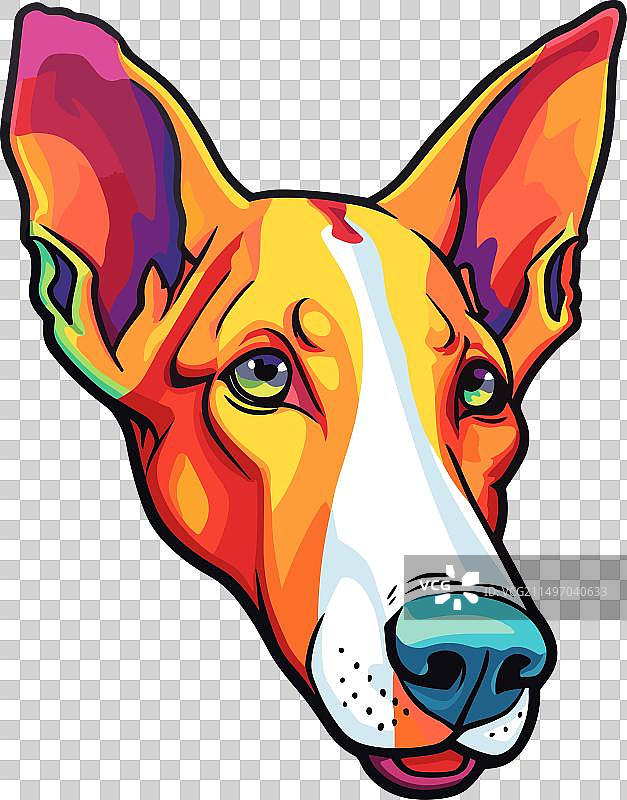 伊比赞猎犬卡通形象图片素材