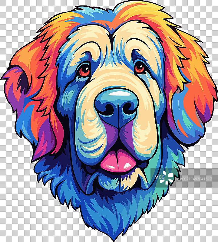 彩色卡通比利牛斯獒犬图片素材