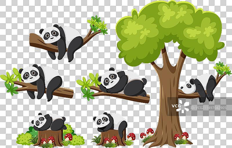 老虎机分支和树木元素合集图片素材