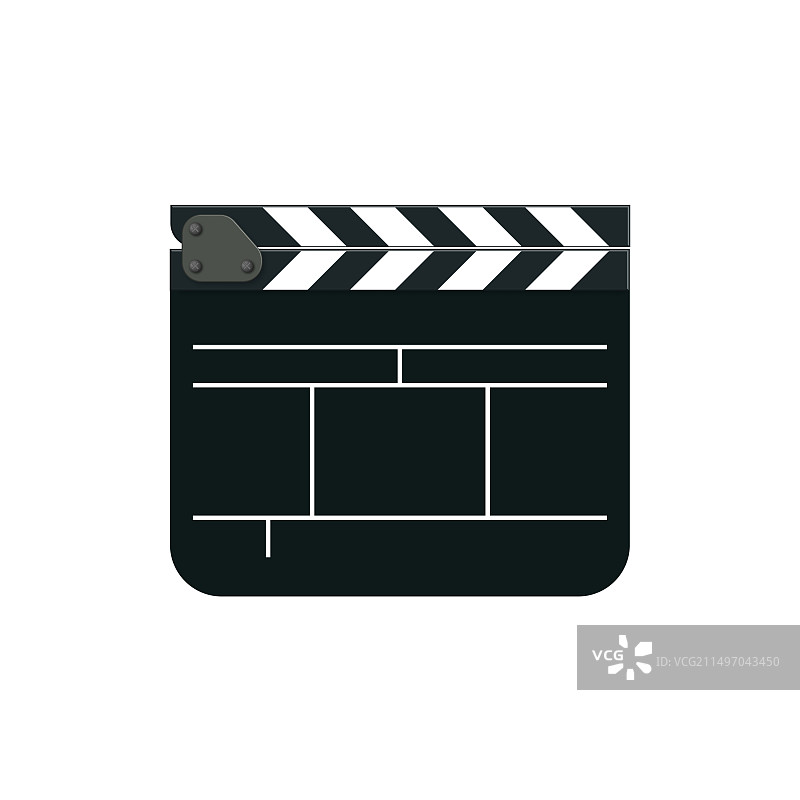 白色背景上的电影场记板图片素材