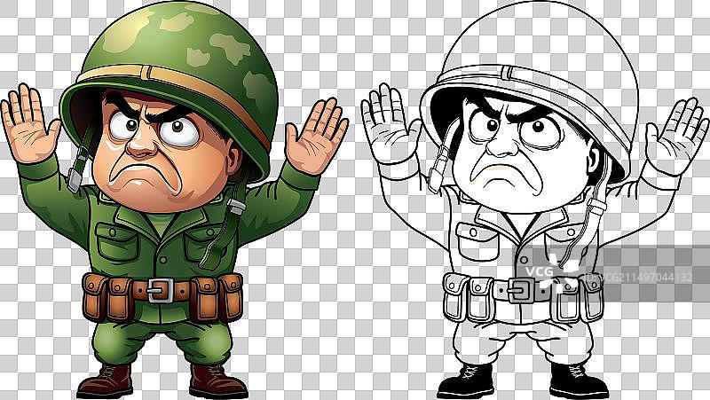 身穿军装投降的士兵图片素材