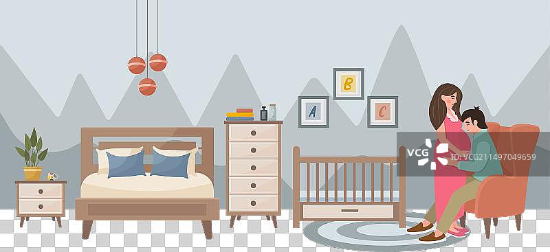 孕妇与丈夫相爱图片素材