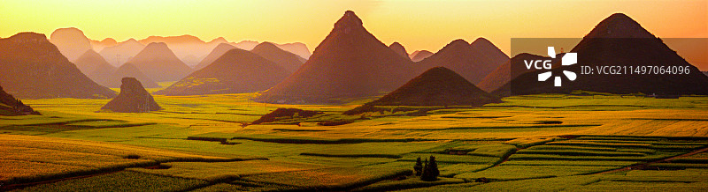 罗平油菜花~是云南曲靖罗平县打造的人造景观，主要是拍油菜花，玩金鸡峰、牛街、多依河及九龙瀑。图片素材