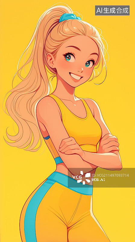 【AI数字艺术】跑步运动健身插画图片素材