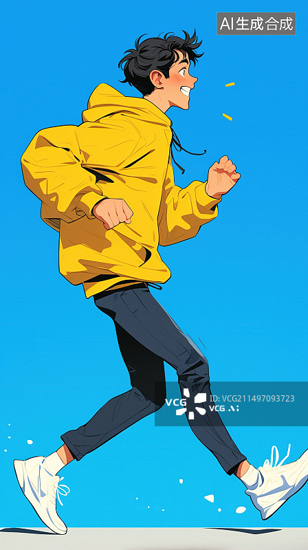 【AI数字艺术】跑步运动健身插画图片素材