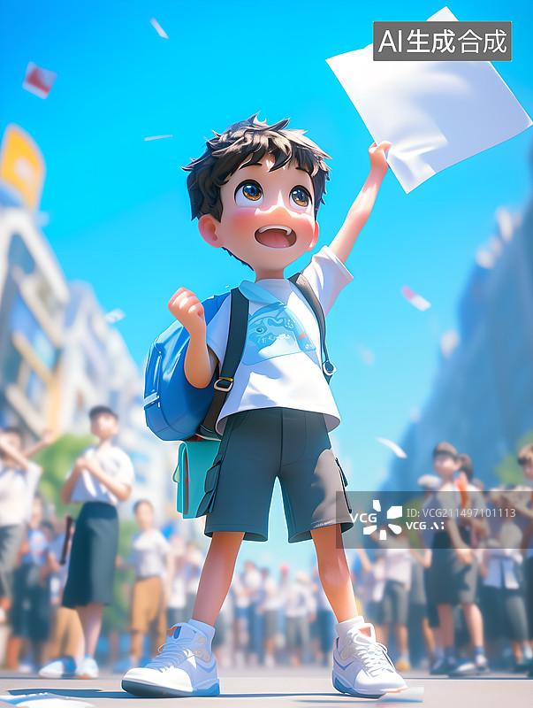 【AI数字艺术】拿着标语牌的儿童图片素材