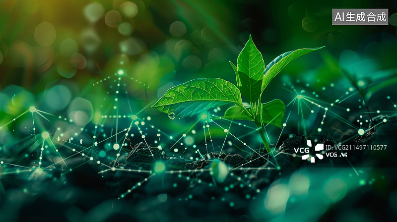 【AI数字艺术】全息绿色城市环保城市素材图片素材