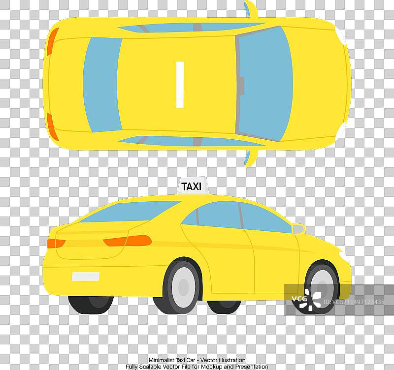 用于模型和演示的简约出租车图片素材