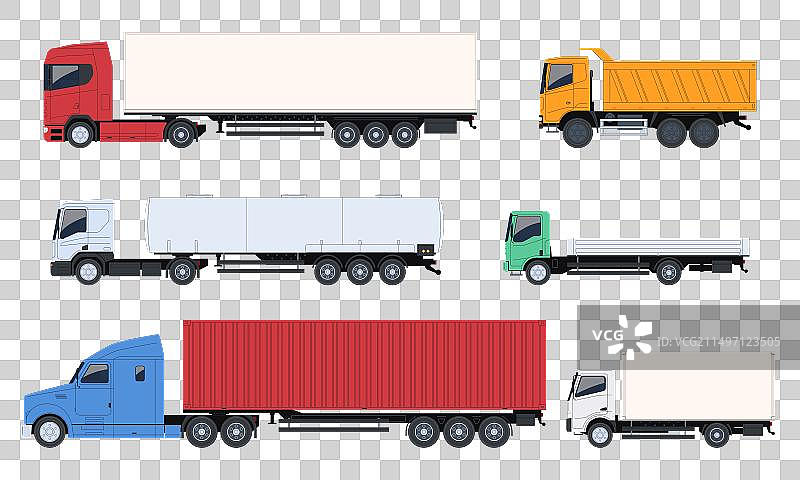 不同货运卡车合集图片素材