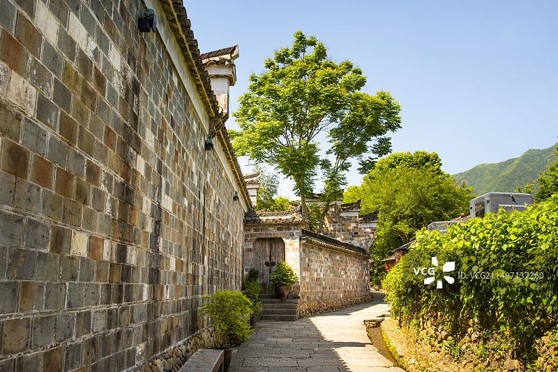 浙江江山廿八都古镇 浙江江山廿八都古镇的民居 廿八都古镇胡同 小巷 古民居图片素材