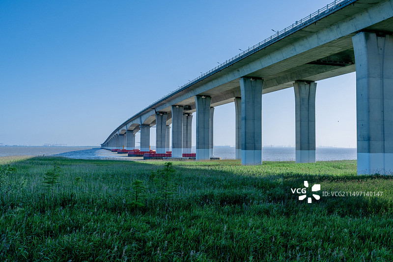 上海长江大桥崇明岛图片素材