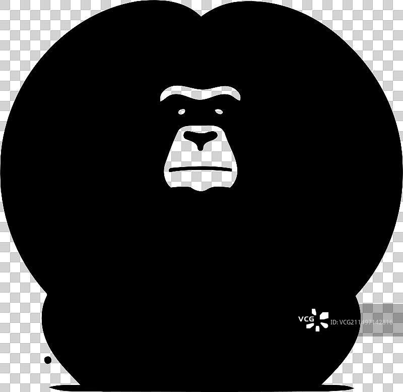 坐在红色爱心前的猩猩图片素材