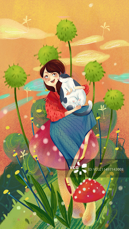 和宠物猫猫的温馨时光图片素材