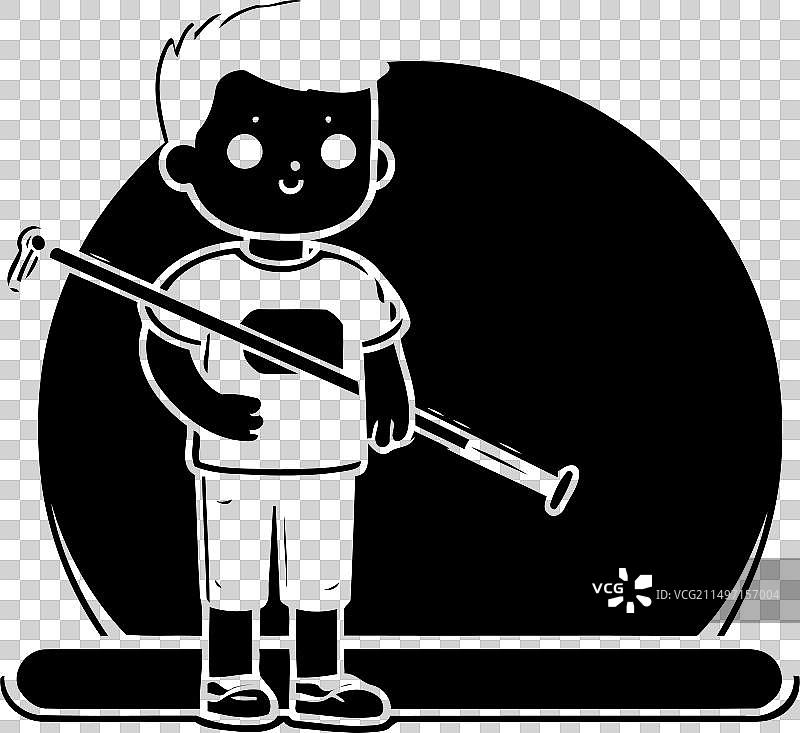 打高尔夫球的男孩图片素材