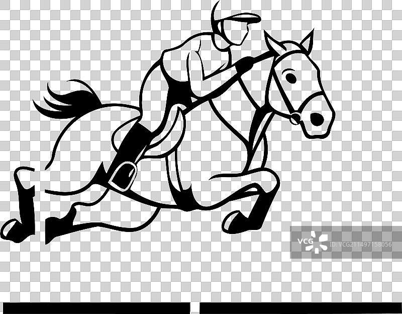 马术运动跳马图标图片素材