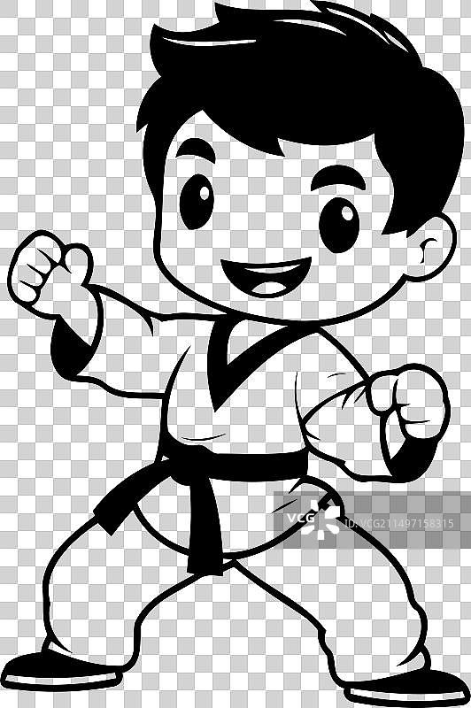 跆拳道吉祥物角色设计图片素材