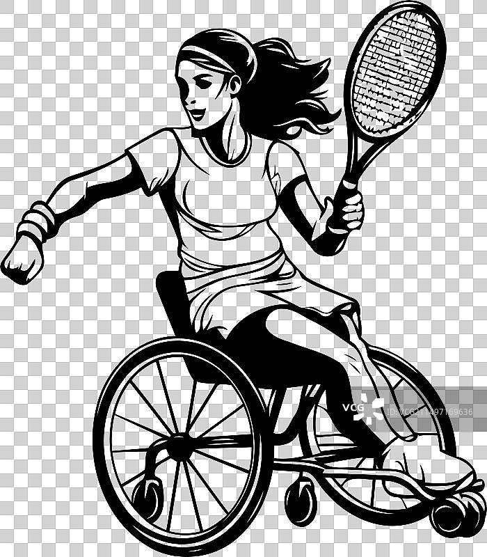 轮椅网球运动员图片素材