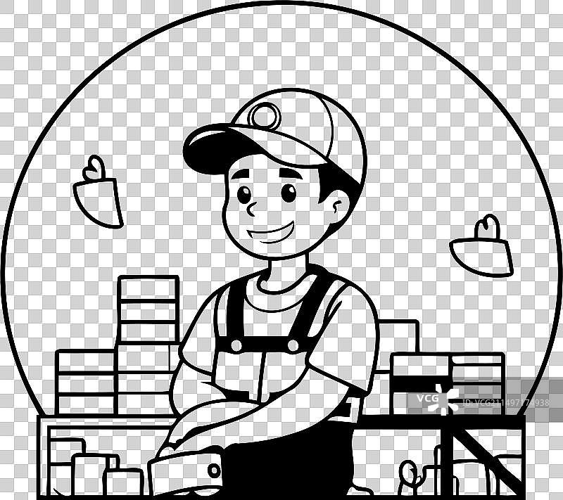 扁平风格的工厂工人图片素材