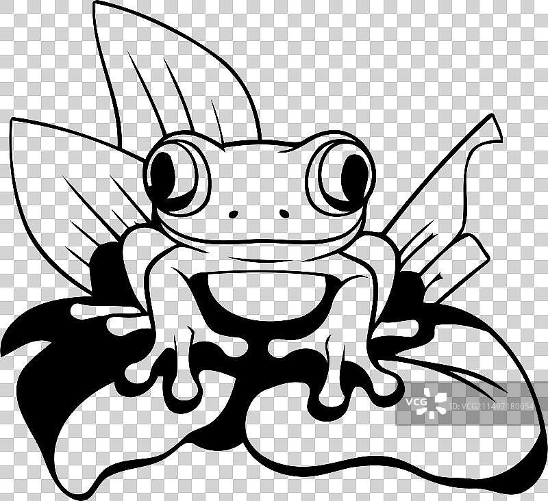 红眼树蛙卡通图标图片素材