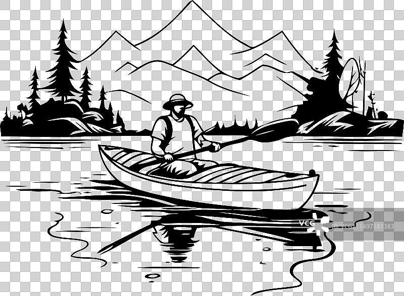 山间皮划艇运动图片素材