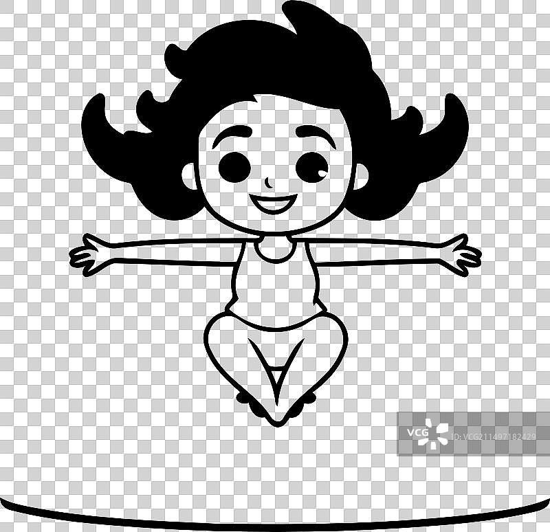 在游泳池里跳跃的可爱小女孩图片素材