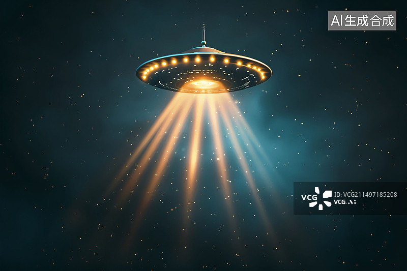【AI数字艺术】不明飞行物太空飞船外星飞船宇宙飞碟插图图片素材