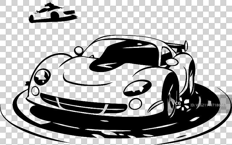 扁平风格的公路赛车图片素材